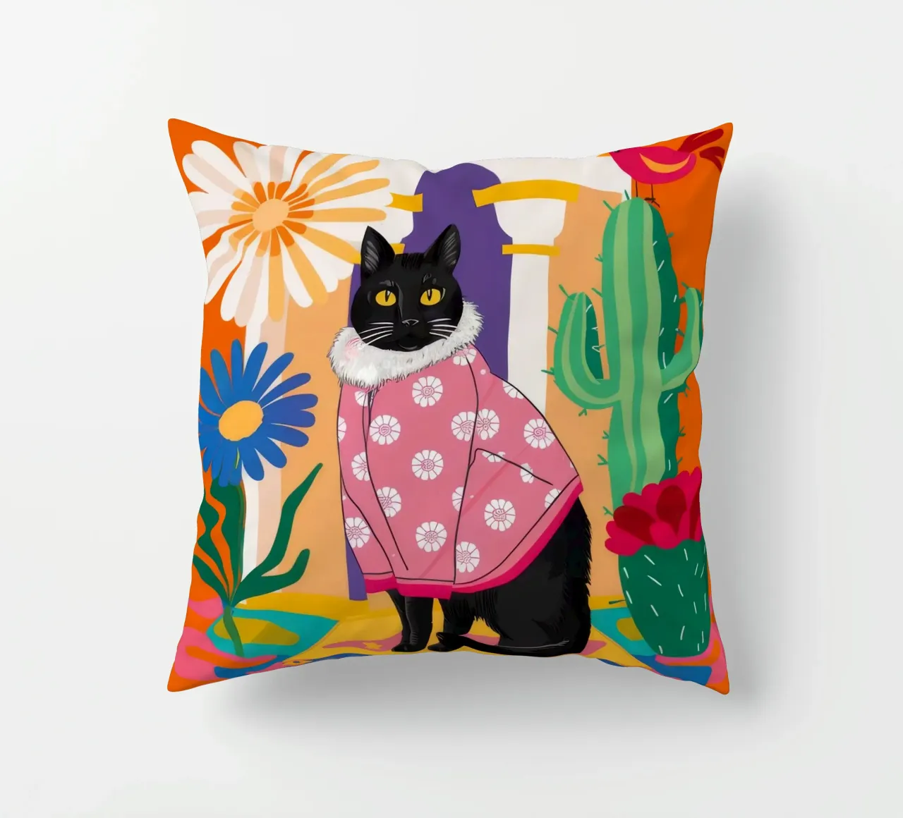 Gatto Cactus Dandy cuscino da Stone Decade