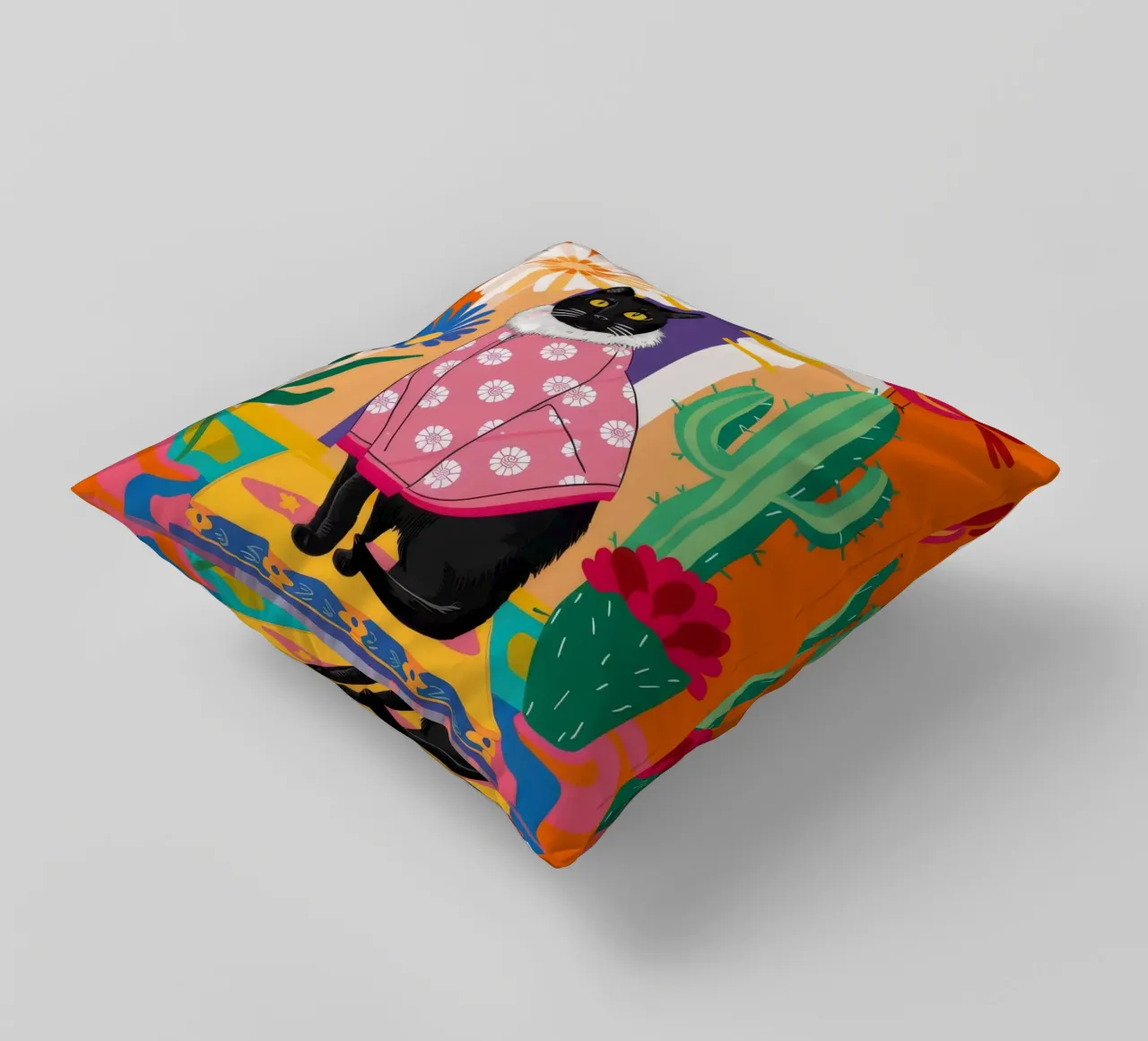 Gatto Cactus Dandy cuscino da Stone Decade