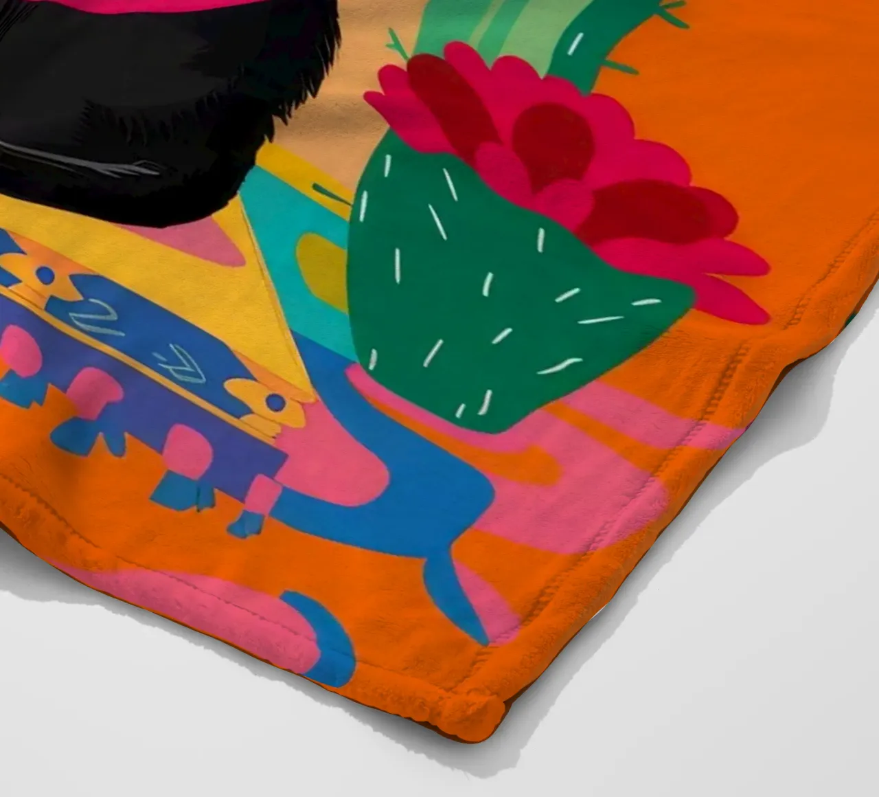 Cactus Cat Dandy fleece blanket by Stone Decade