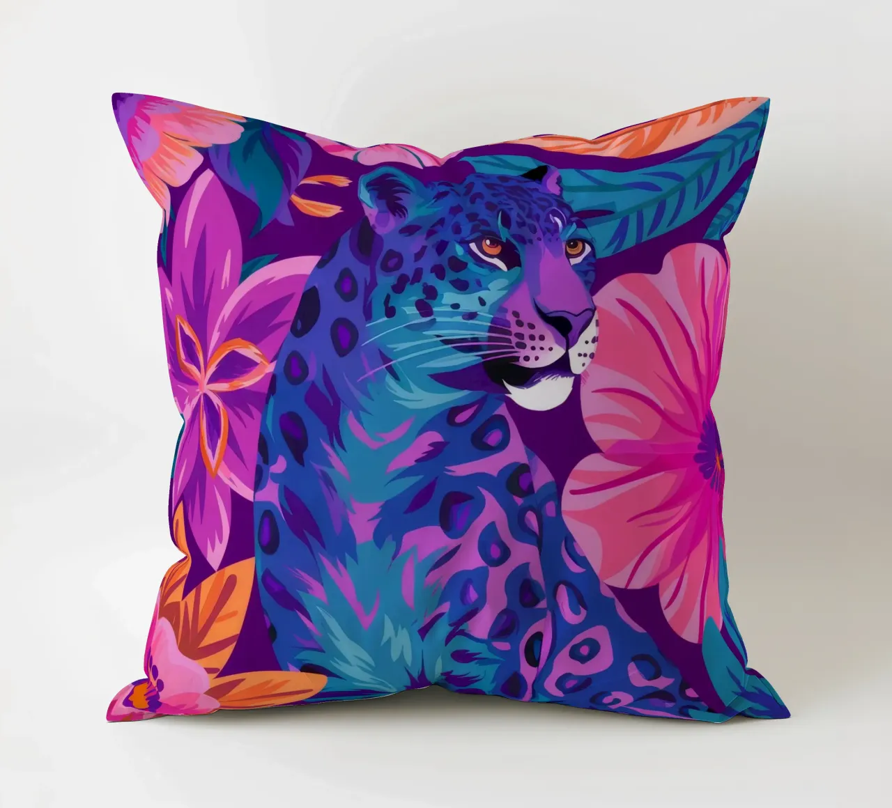 Psychedelic Leopard Dream decorative cushion by Stone Decade