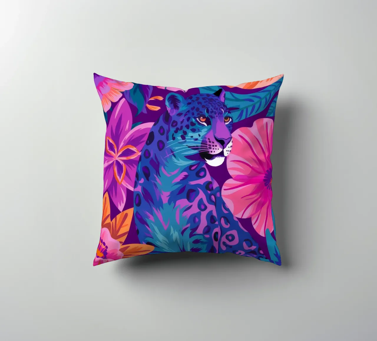 Psychedelic Leopard Dream decorative cushion by Stone Decade