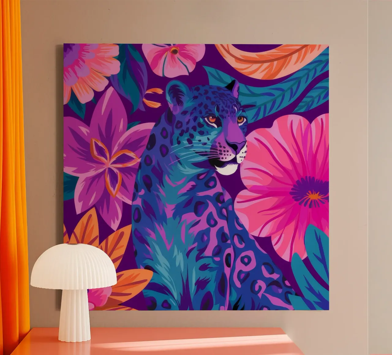 Psychedelischer Leopardentraum Leinwand von Stone Decade