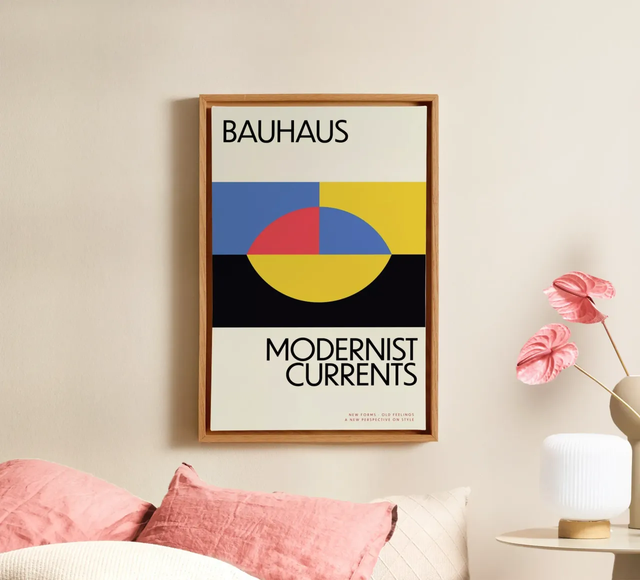 Modernist Currents 3 canvas met Baklijst van Studio One