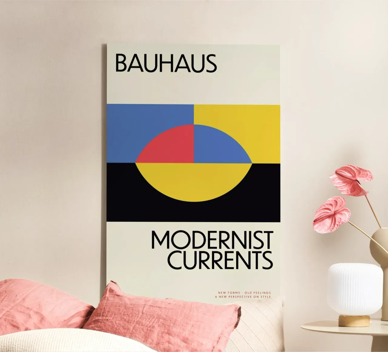 Modernist Currents 3 canvas met Baklijst van Studio One
