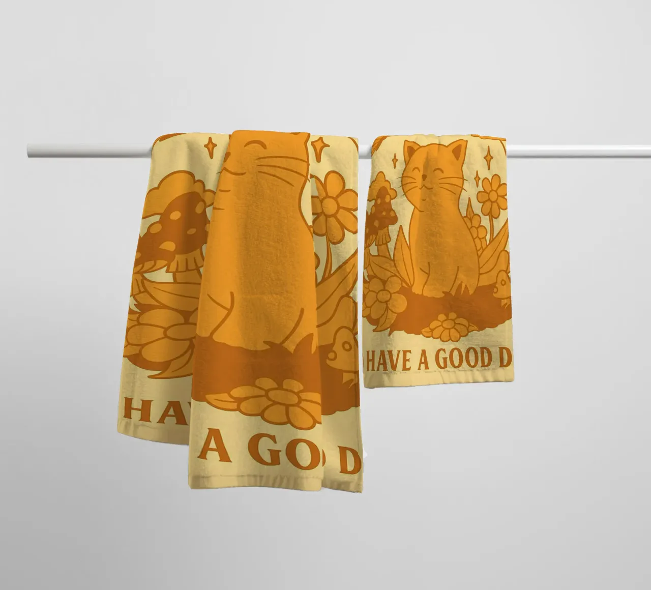 Have A Good Day Funny Cat towel by oneroad