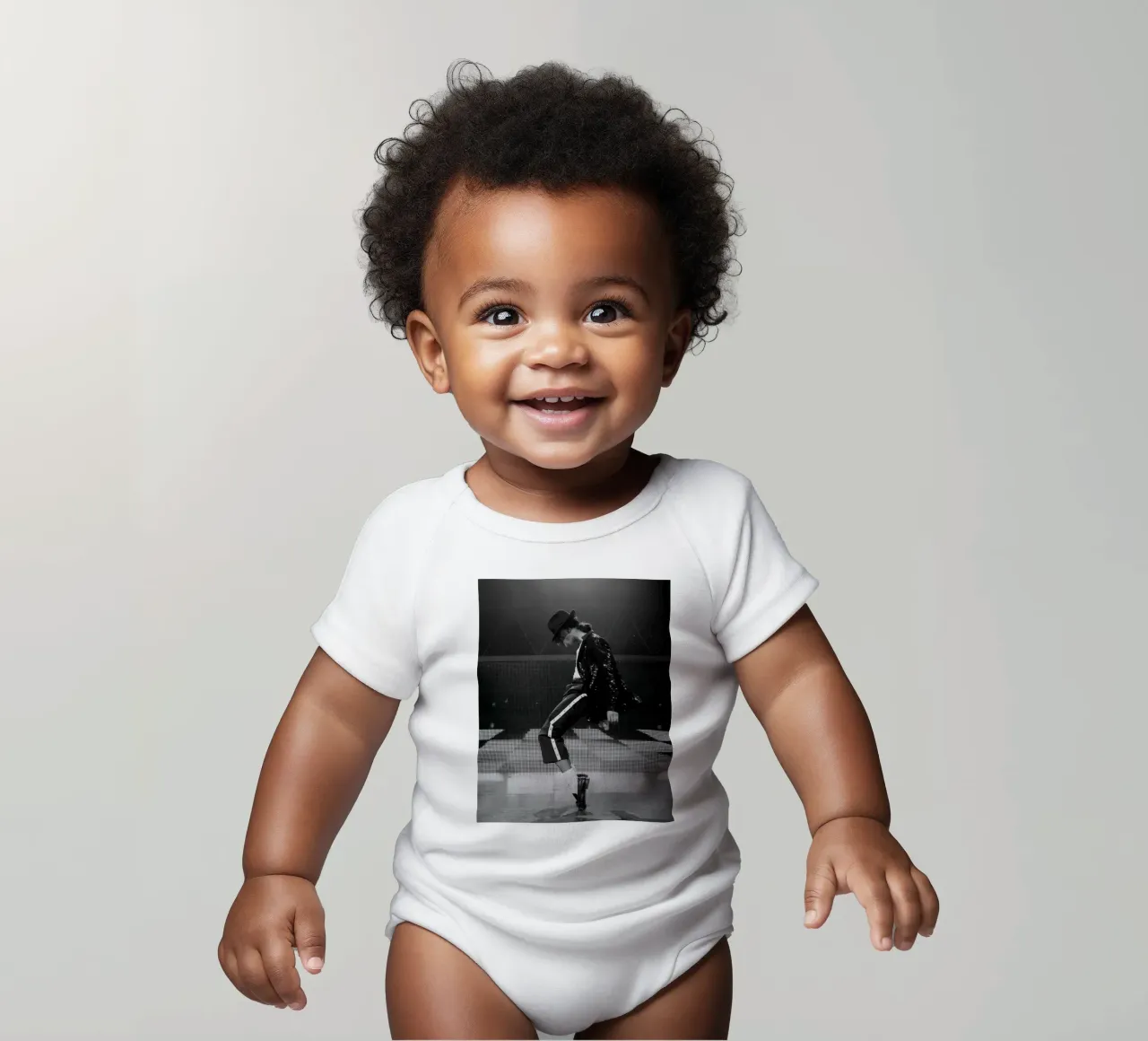 Stile iconico Michael Jackson Re del Pop body neonato maniche corte da wernoka