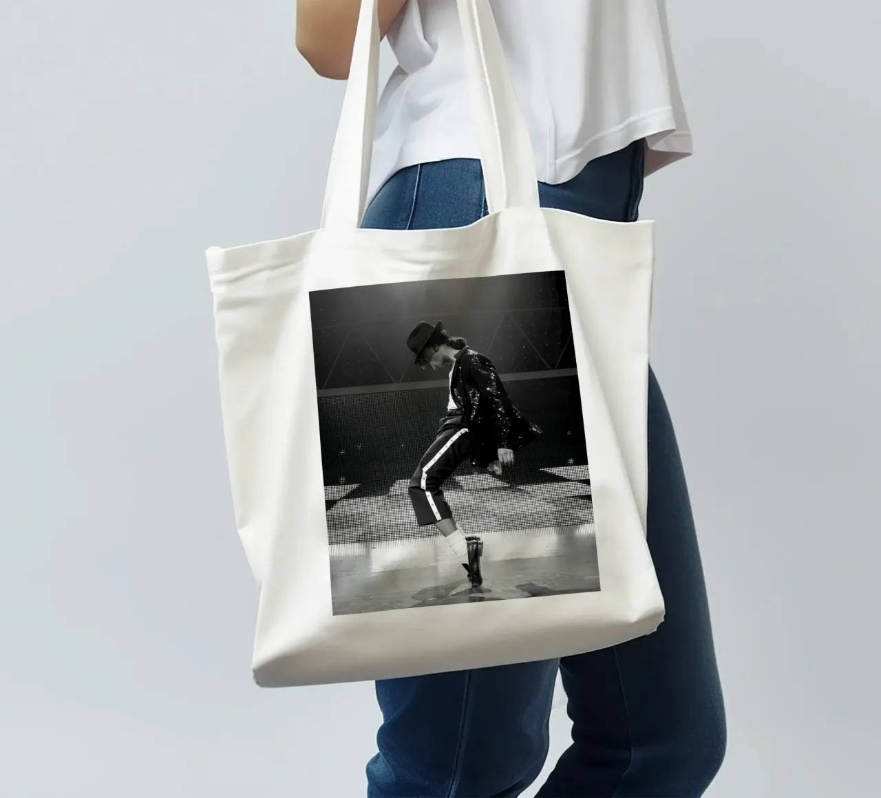 Stile iconico Michael Jackson Re del Pop borsa in juta da wernoka