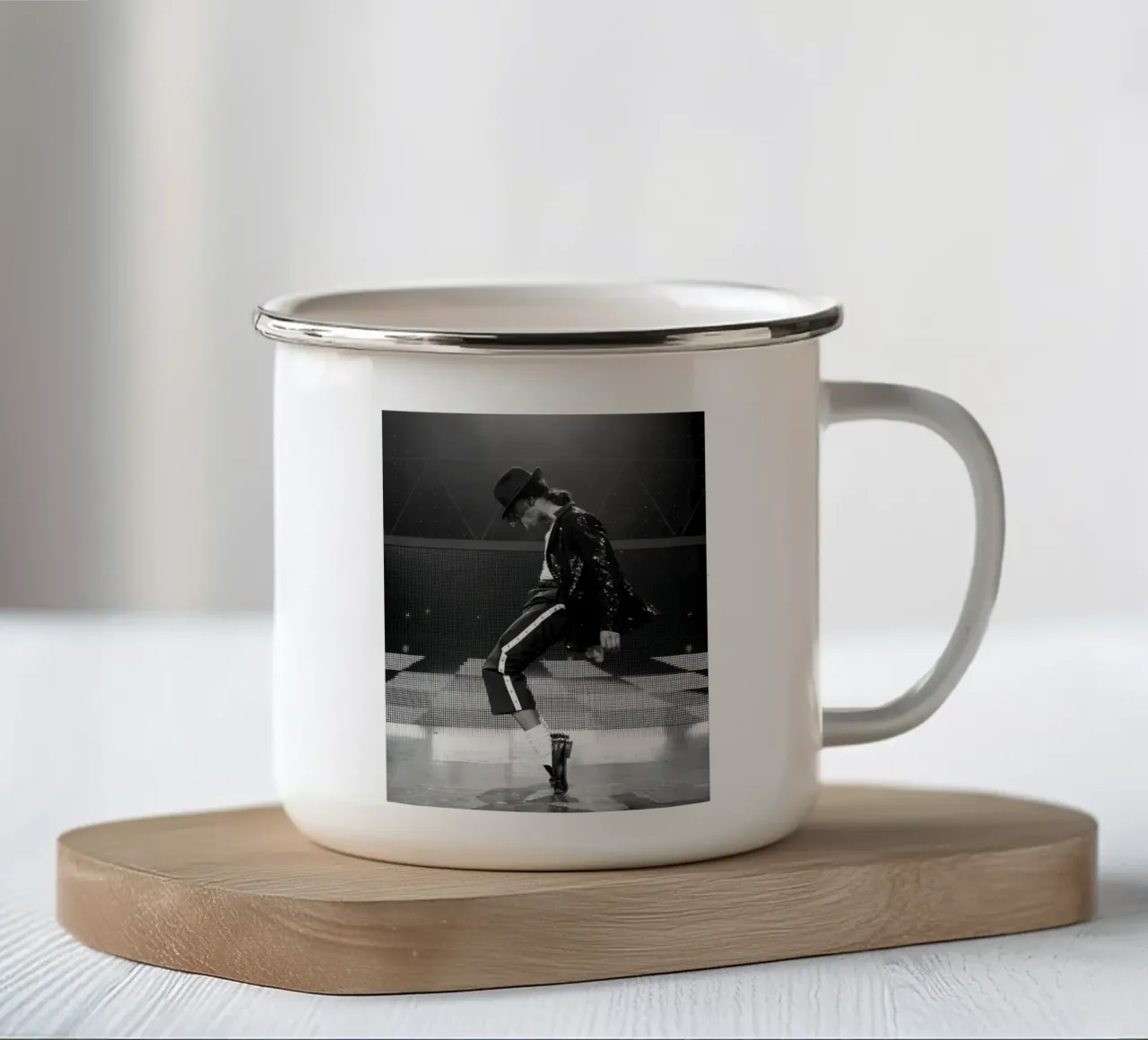 Stile iconico Michael Jackson Re del Pop tazza in smalto da wernoka