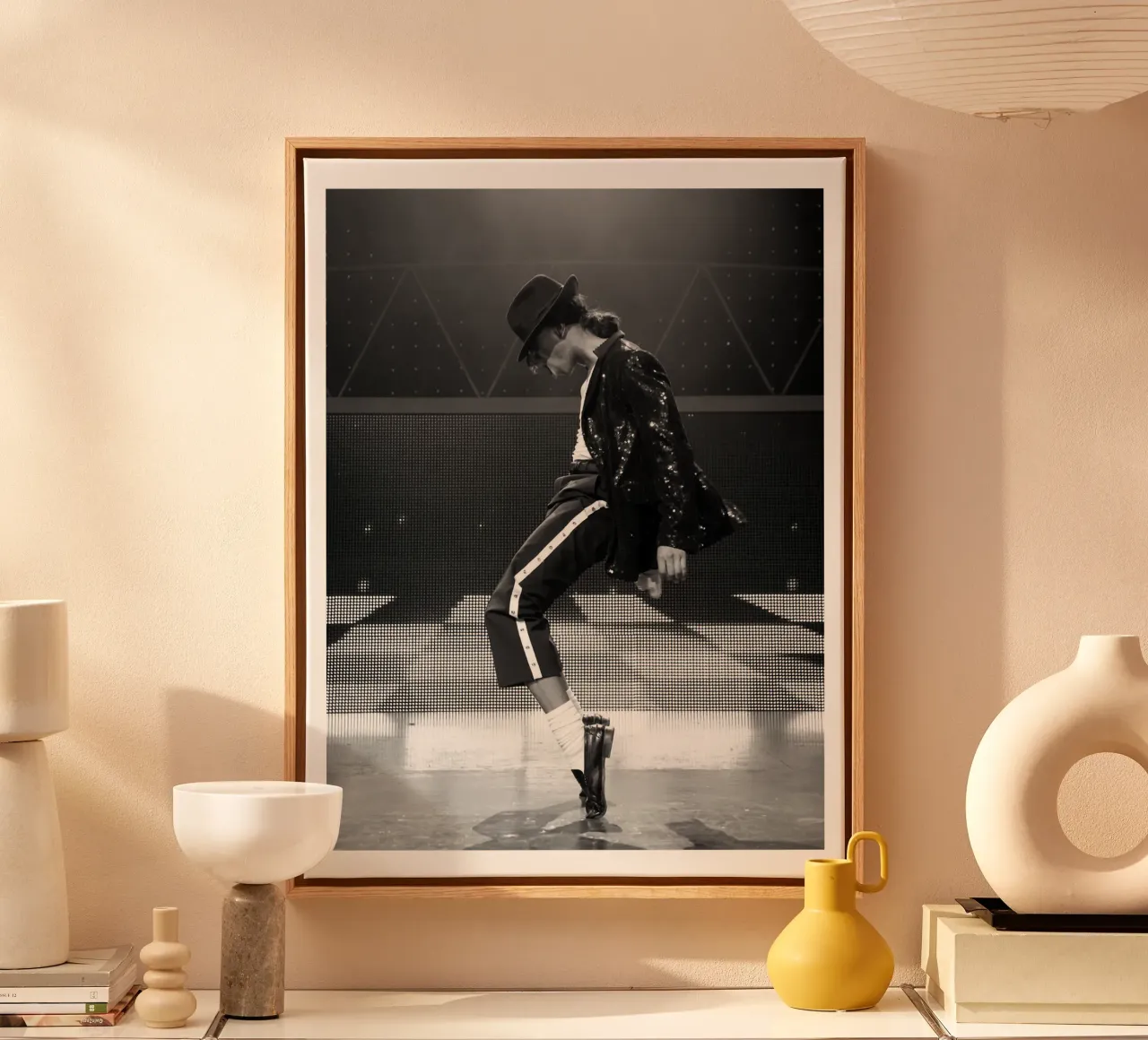 Stile iconico Michael Jackson Re del Pop tela con Cornice a cassetta da wernoka