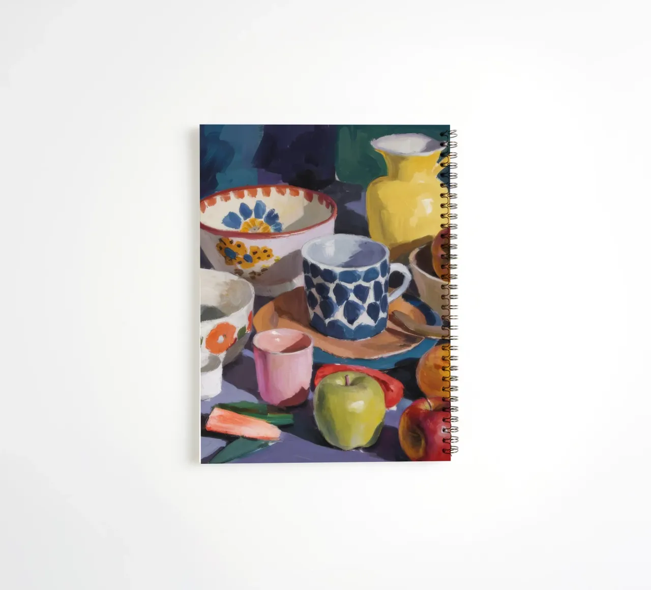 Patterned Pots Apples spiral notebook by Stone Decade
