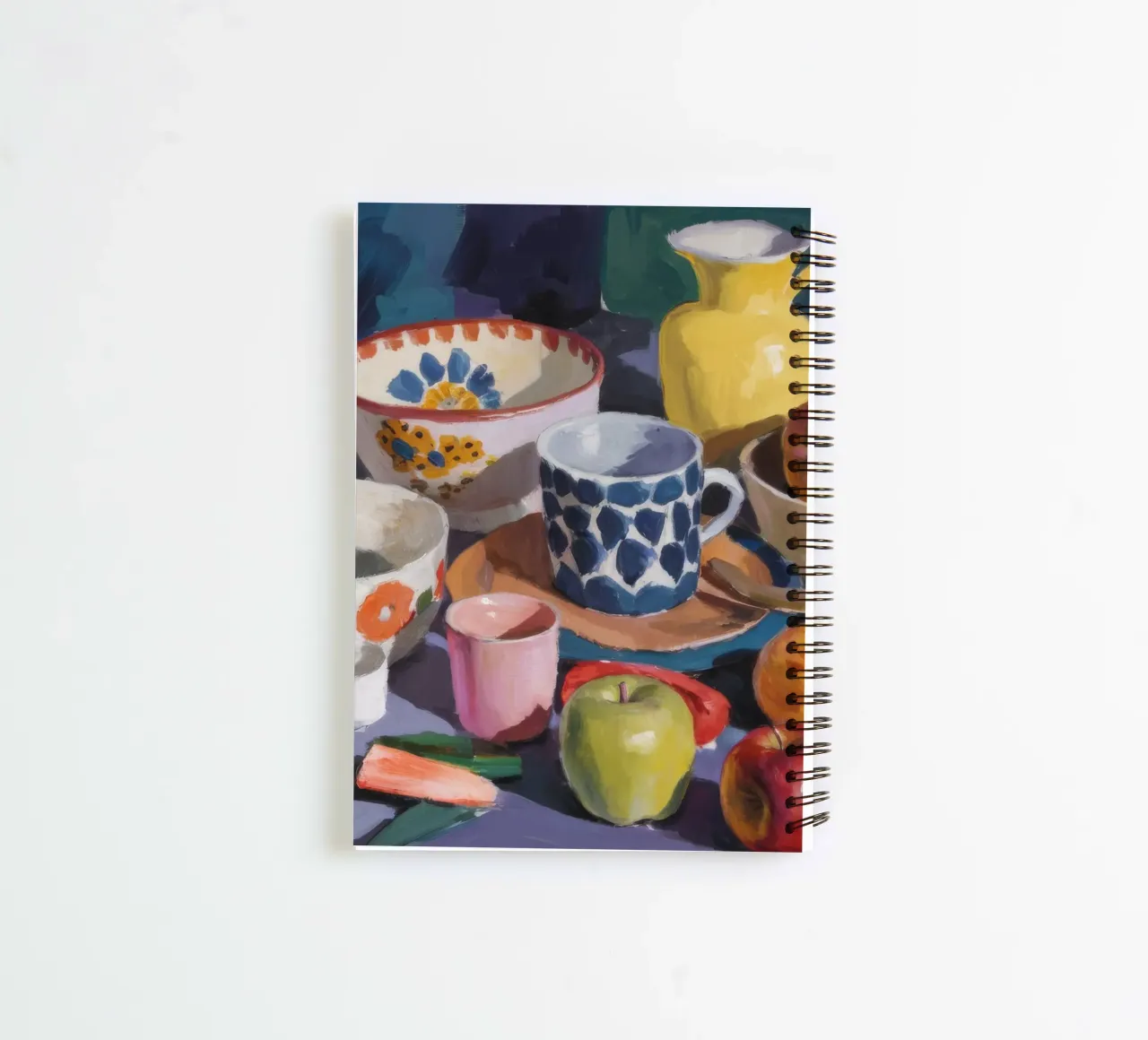 Patterned Pots Apples spiral notebook by Stone Decade