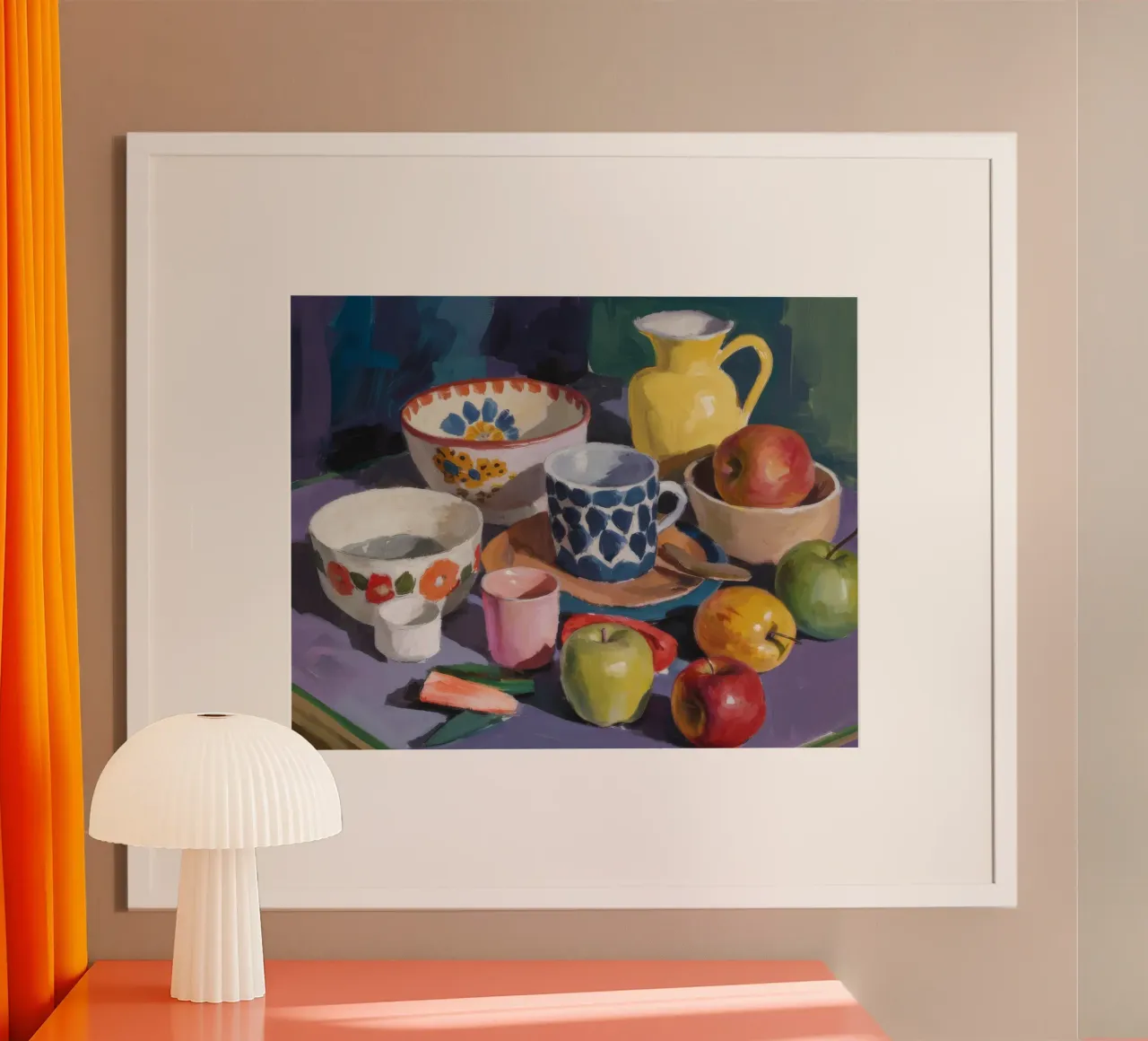 Gemusterte Töpfe Äpfel Poster von Stone Decade