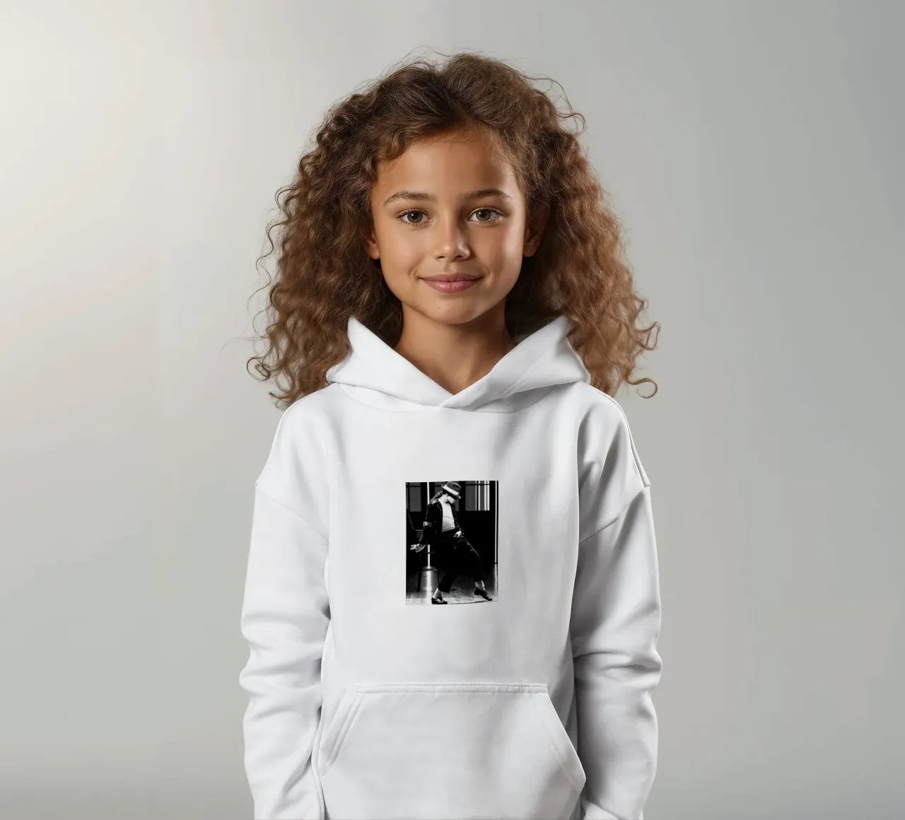 Ballo in bianco e nero Re del Pop Michael Jackson felpa bambino con cappuccio da wernoka