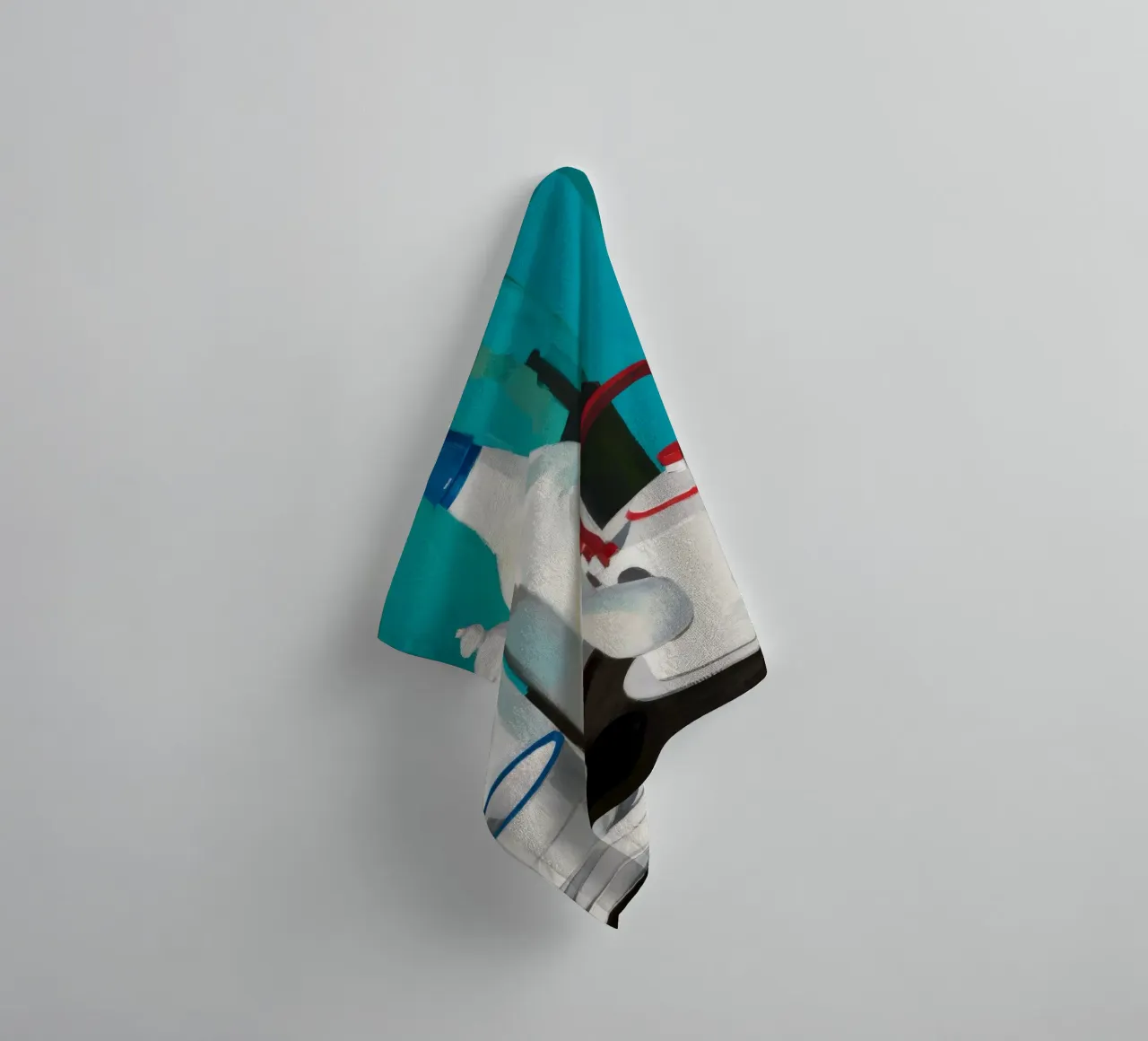 White Teapot Red Apple towel by Stone Decade