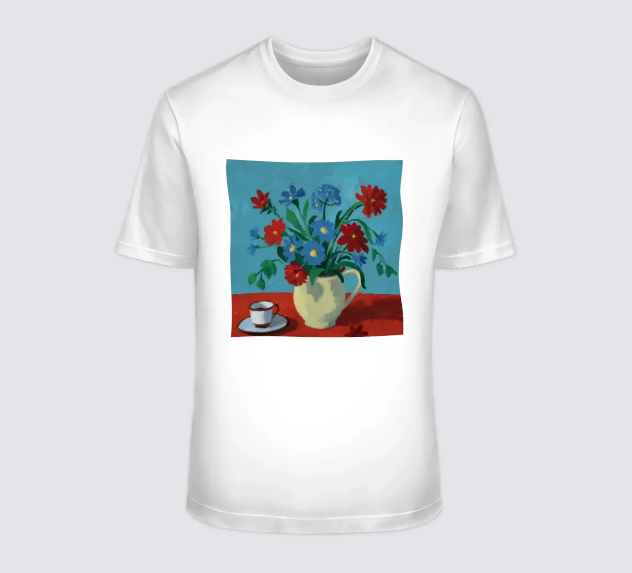 Brocca bianca con papaveri rossi t-shirt da Stone Decade