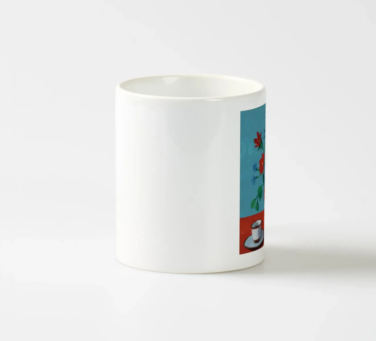 Brocca bianca con papaveri rossi tazza in ceramica da Stone Decade