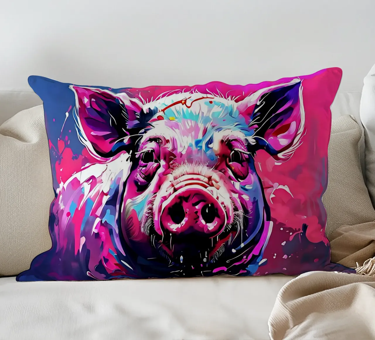 Stile_maiale_H_1 cuscino da Tierisch bunt by LK