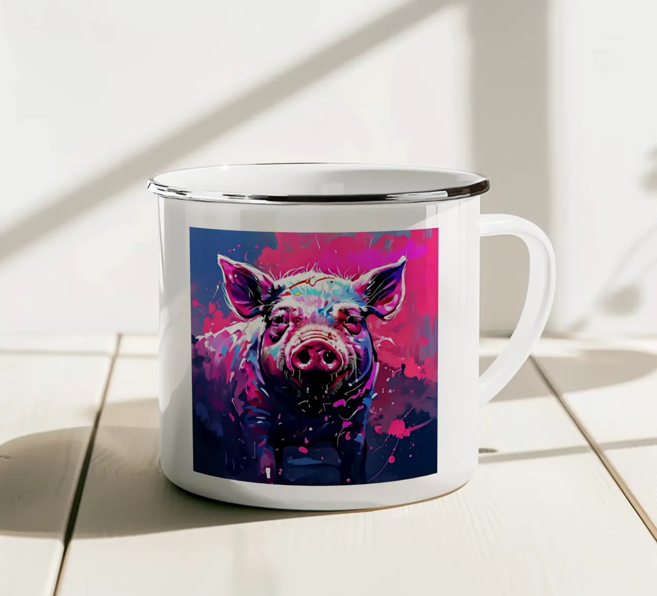 Stile_maiale_H_1 tazza in smalto da Tierisch bunt by LK