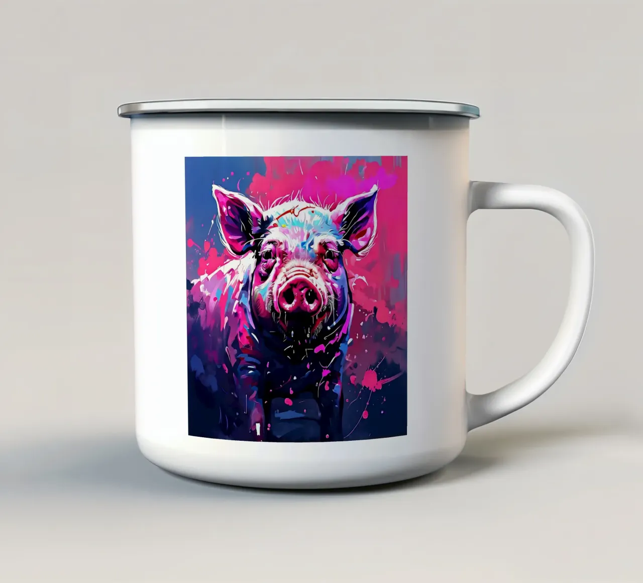 Stile_maiale_H_1 tazza in smalto da Tierisch bunt by LK