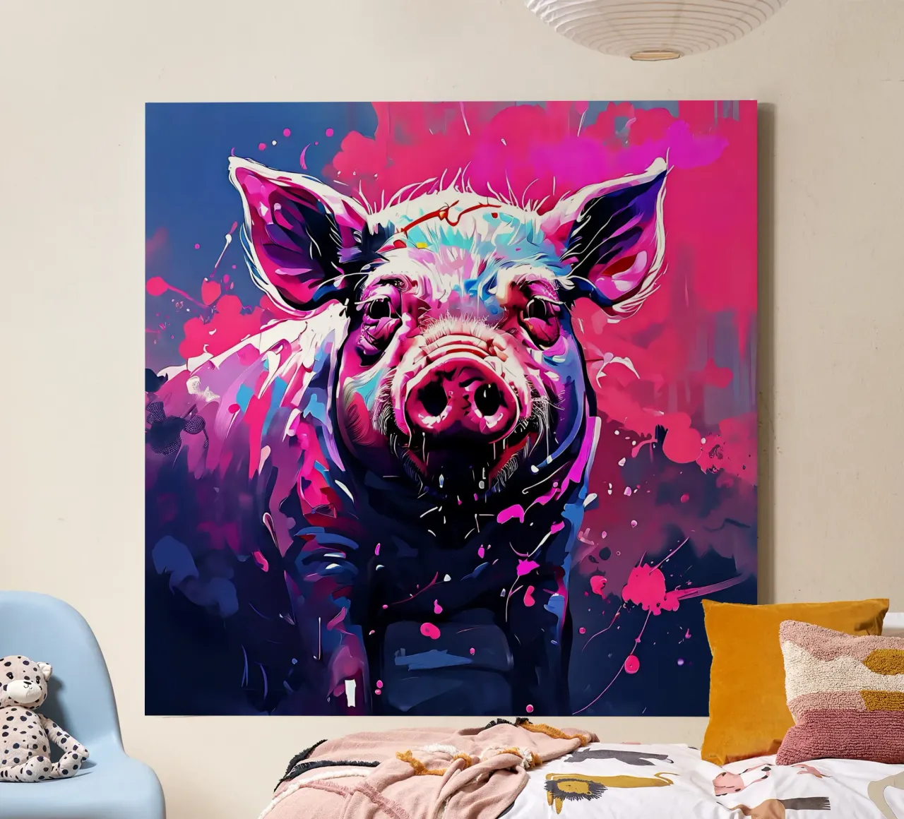 Pig_Style_H_1 canvas by Tierisch bunt by LK