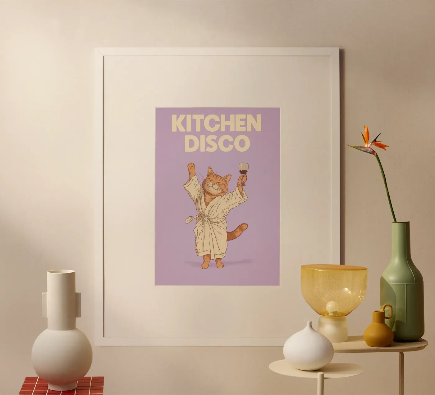 Kitchen Disco Cat poster by oneroad