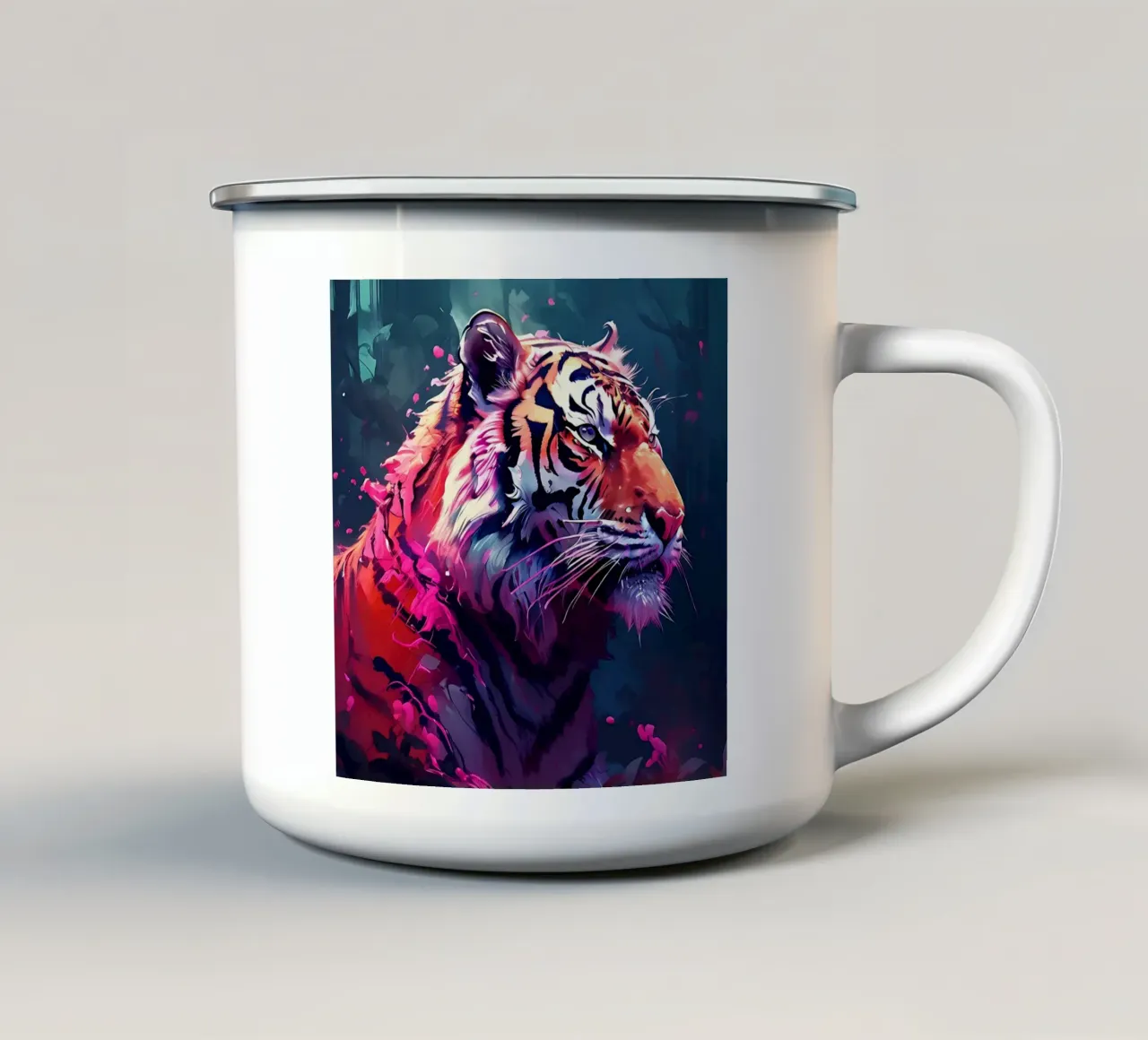 Stile_tigre_H_1 tazza in smalto da Tierisch bunt by LK