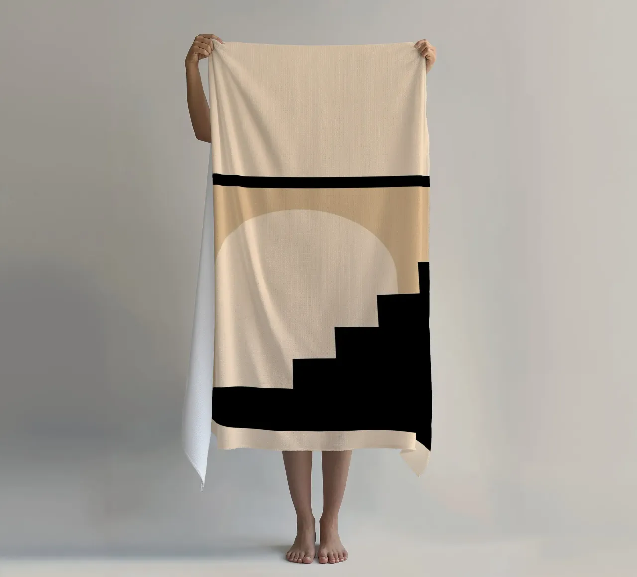 Stairway Shape - Minimalist architecture poster beach towel by Studio Vibe