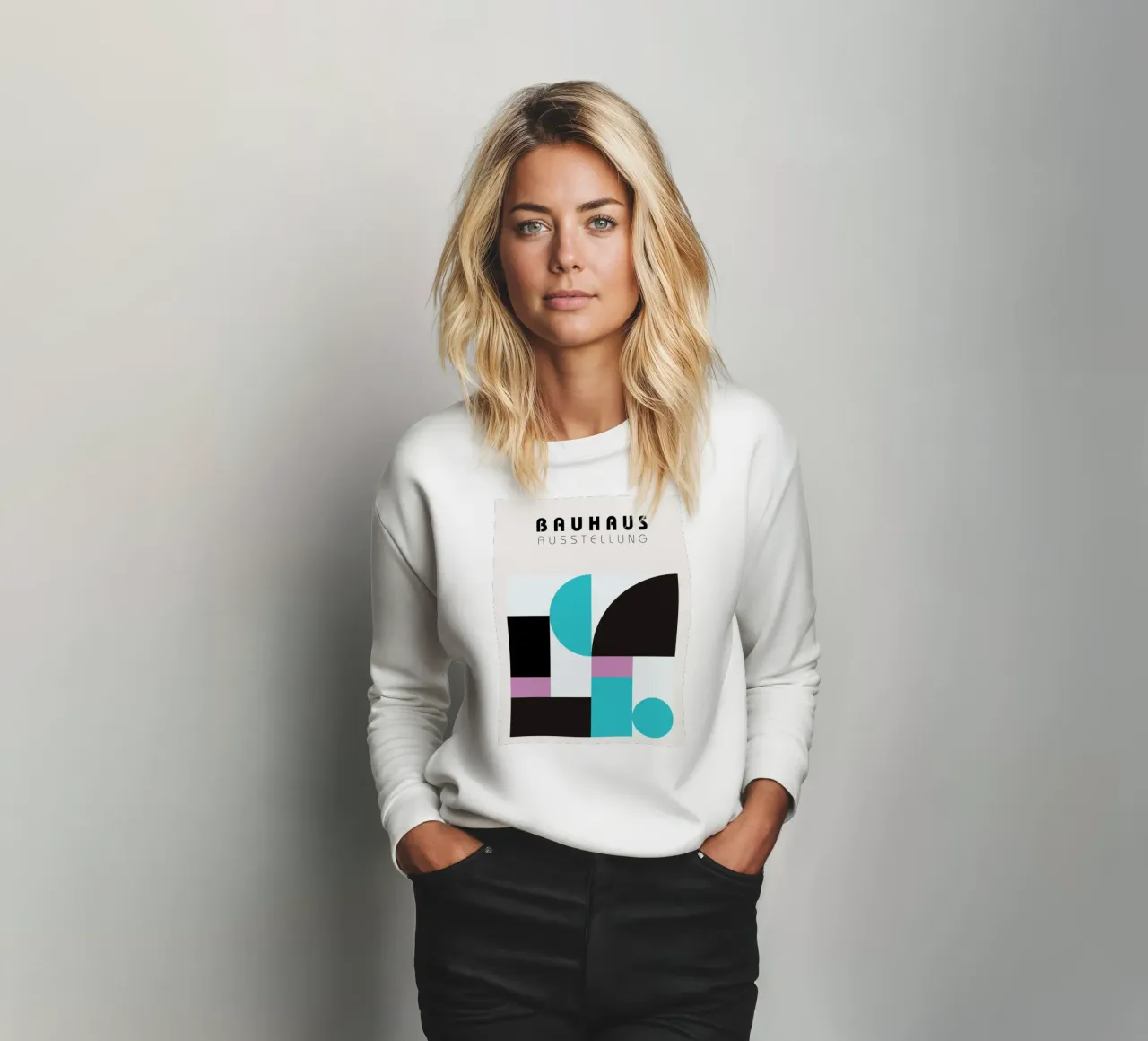 Bauhaus Blocks Art | Modern Geometry Print sudadera de Studio Vibe