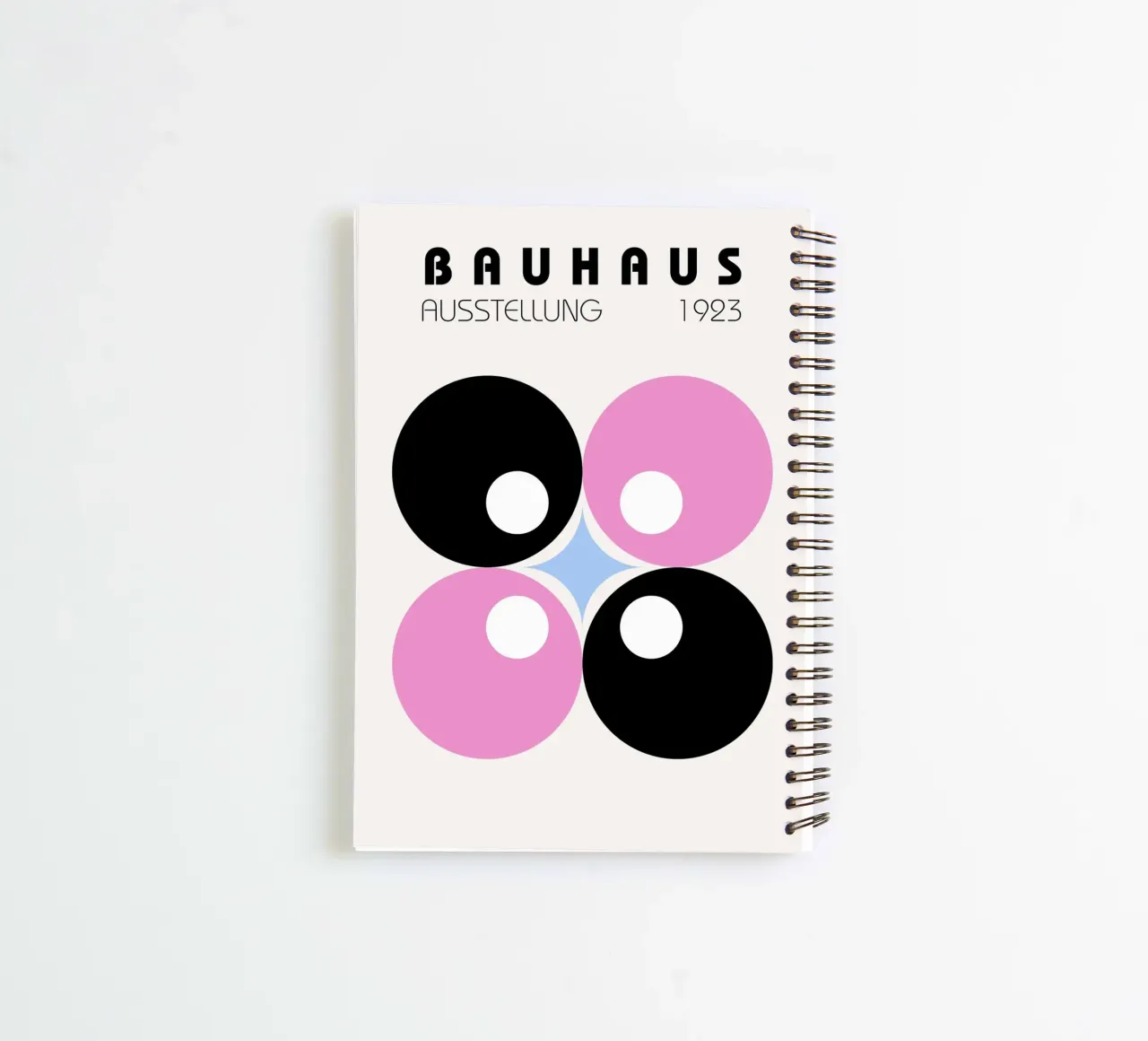 Bauhaus 1923 Design | Retro Circle Art Print spiral notebook by Studio Vibe