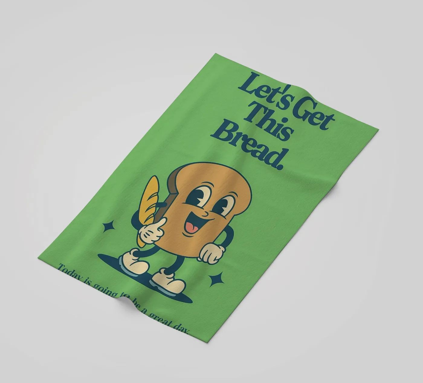 Laten we dit brood gaan halen strandhanddoek van oneroad