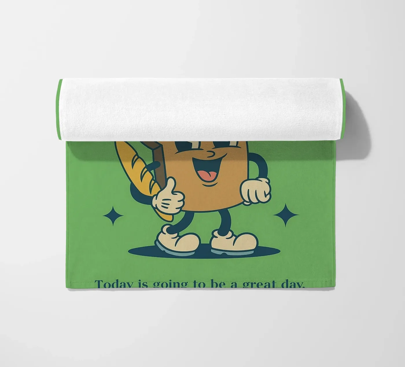 Laten we dit brood gaan halen strandhanddoek van oneroad