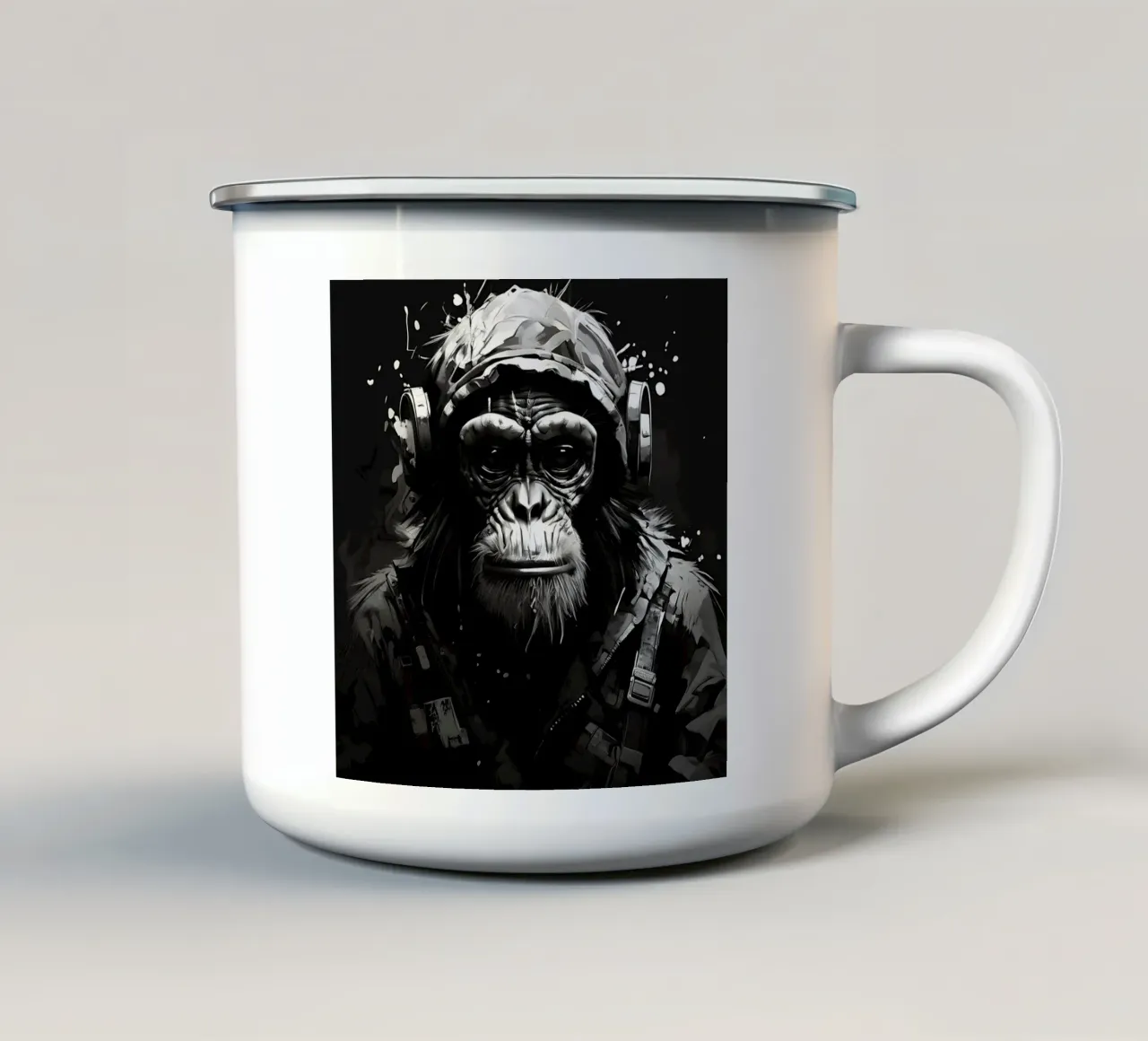 Stile_scimmia_I_1 tazza in smalto da Tierisch bunt by LK