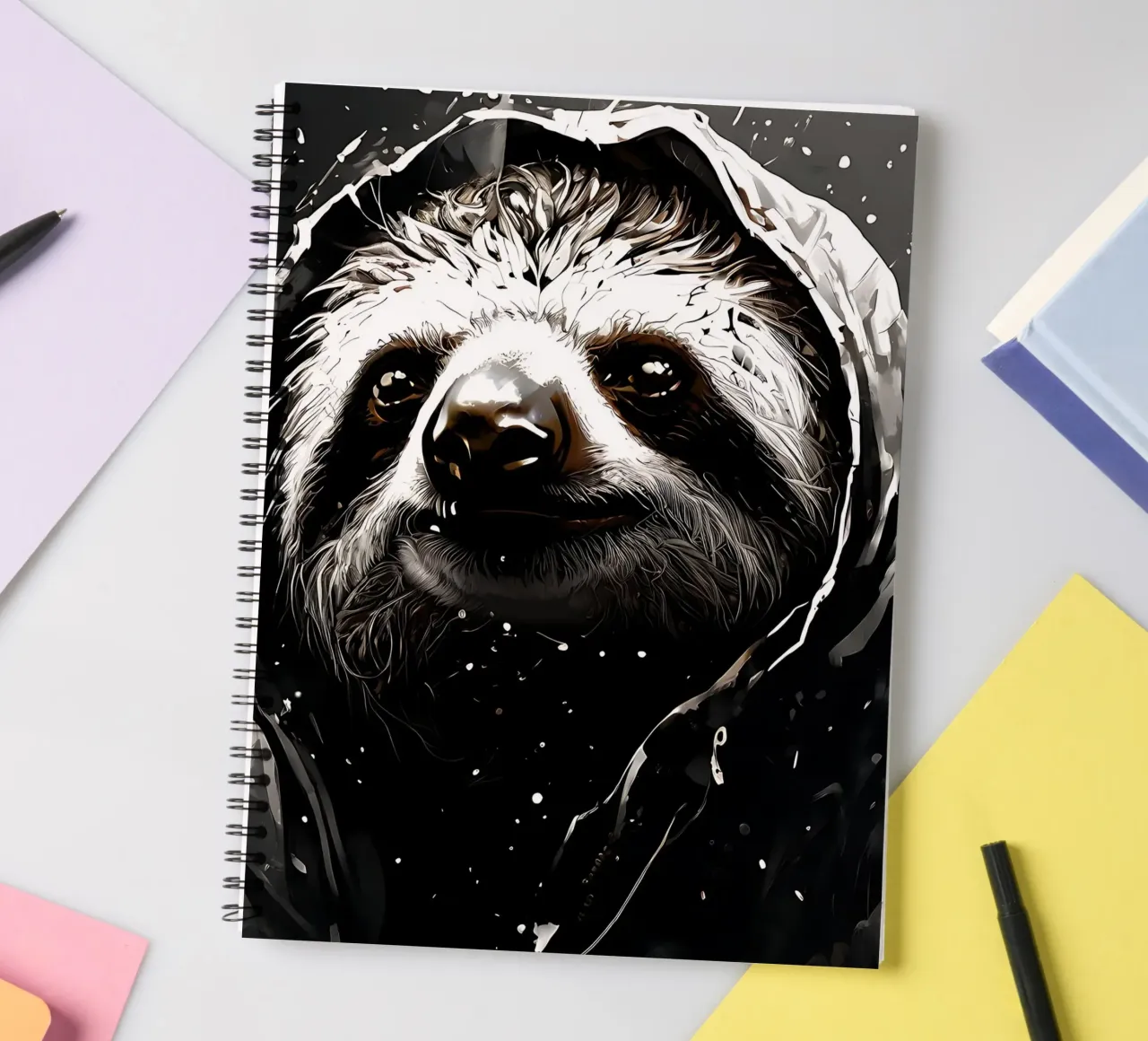 Sloth_Style_I_1 spiral notebook by Tierisch bunt by LK