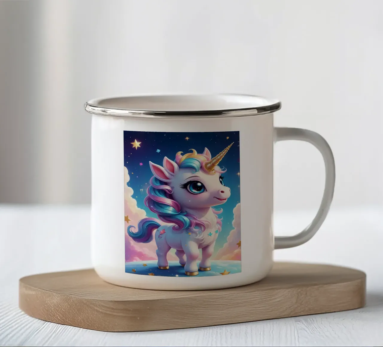 Amore unicorno tazza in smalto da Cute Art
