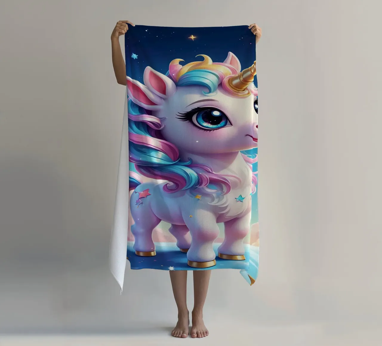 Unicorn Love beach towel by Cute Art