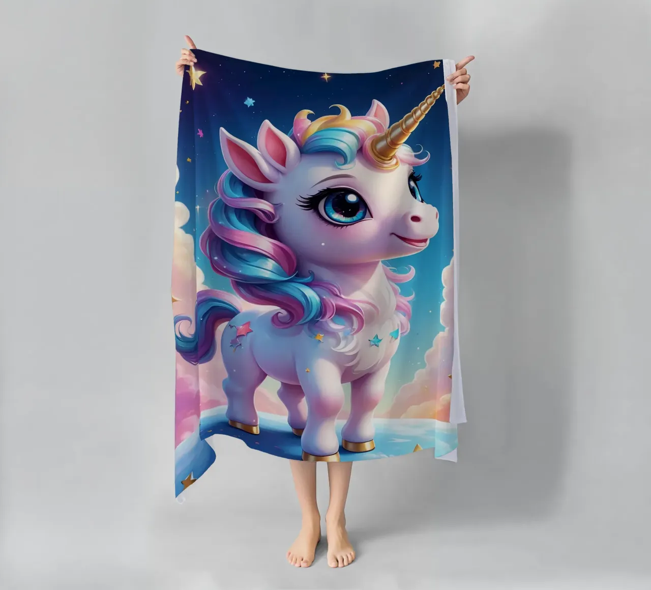 Unicorn Love beach towel by Cute Art