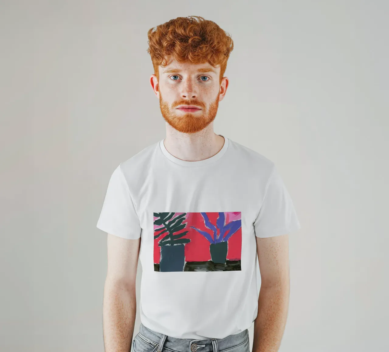 Plants On A Black Table t-shirt da Sonia Brittain