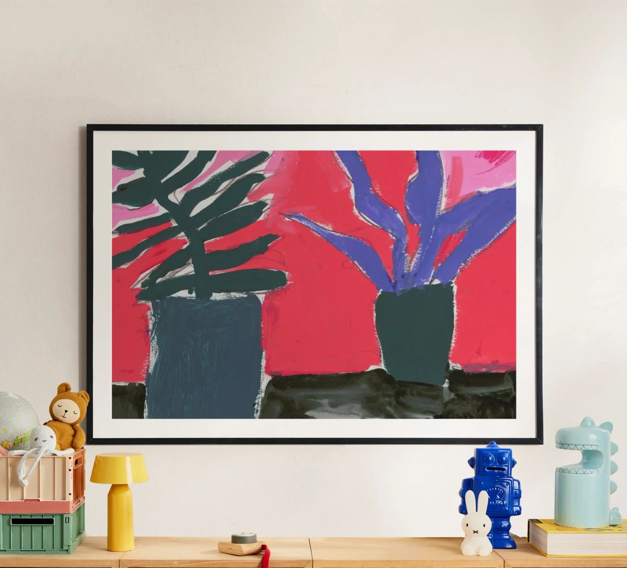 Plants On A Black Table poster by Sonia Brittain
