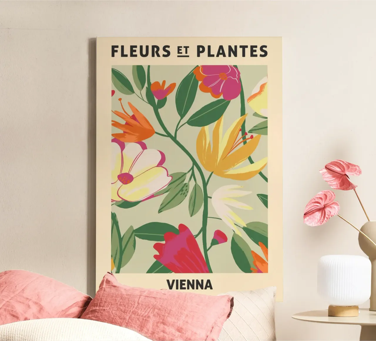 Fiori e piante Vienna tela con Cornice a cassetta da Jose