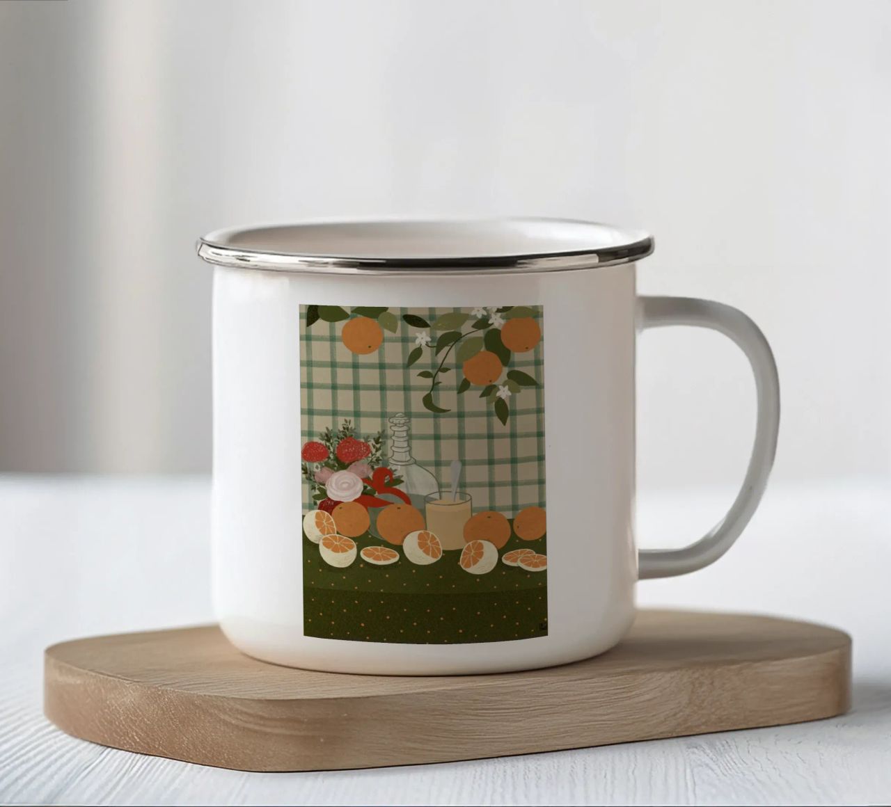 Still Life With Oranges tazza in smalto da Be Mart