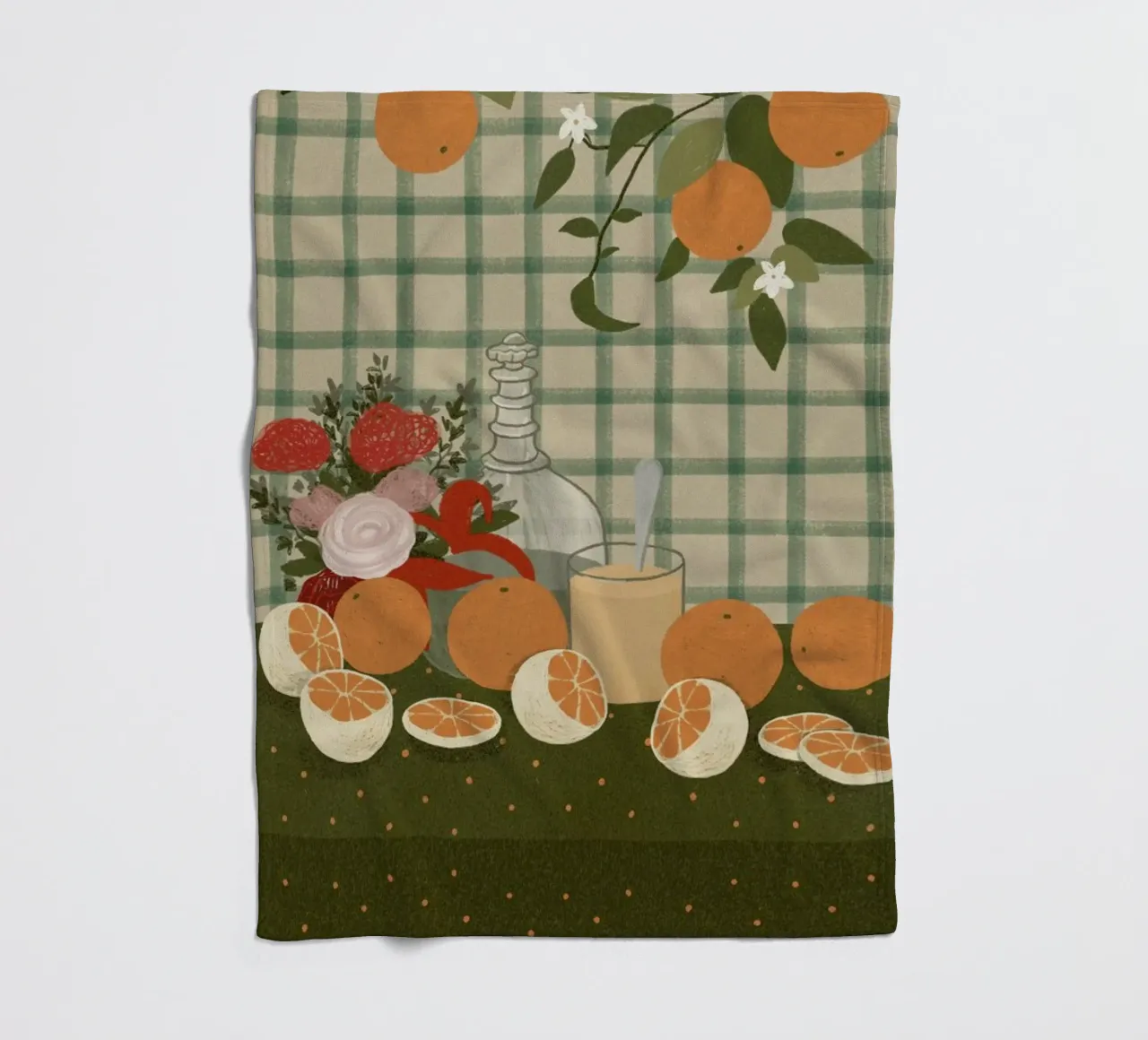 Still Life With Oranges coperta in pile da Be Mart