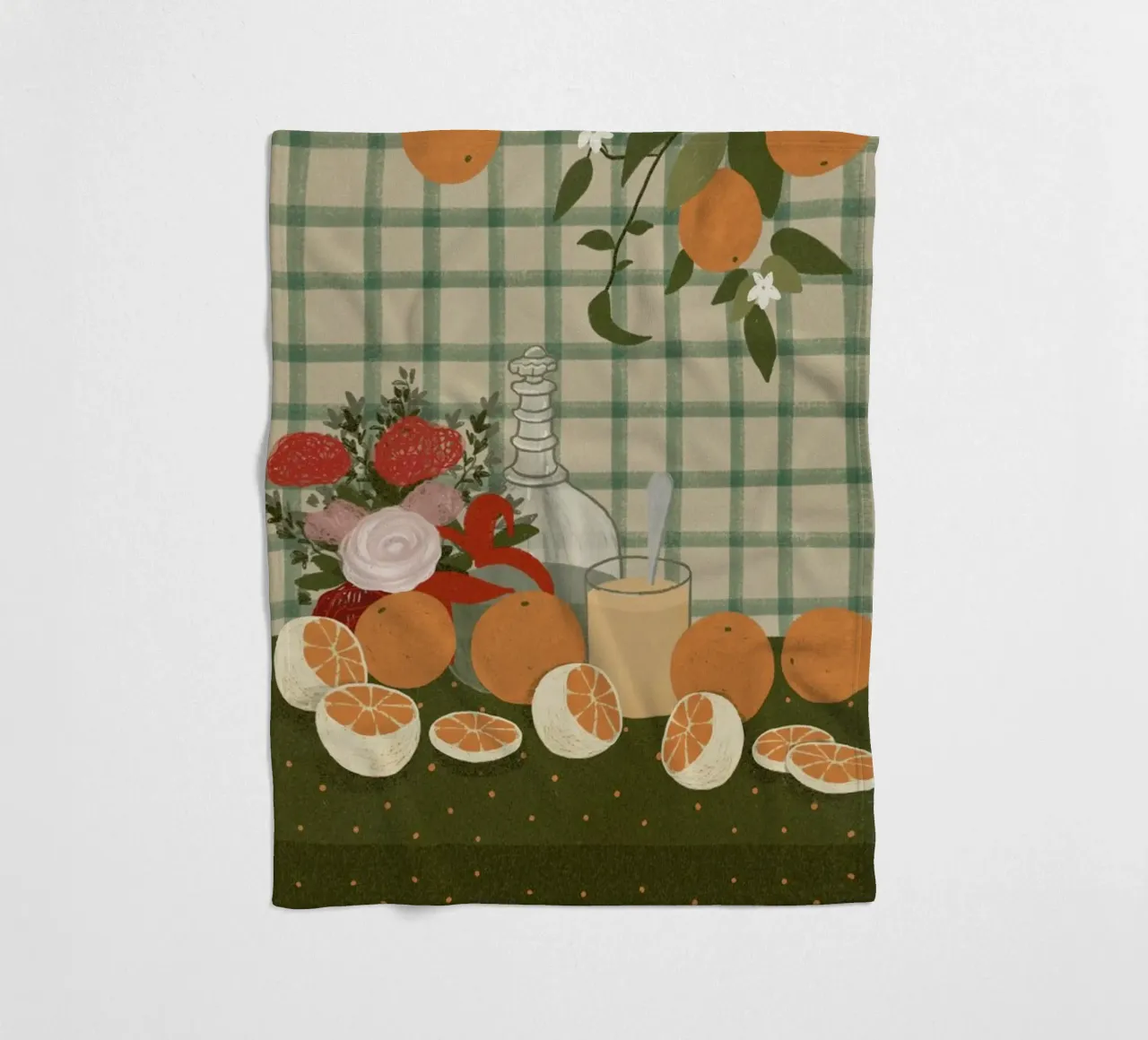 Still Life With Oranges coperta in pile da Be Mart