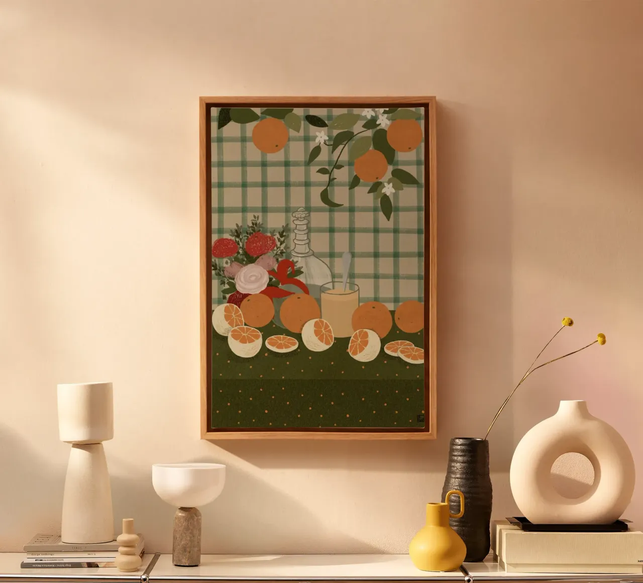 Still Life With Oranges tela con Cornice a cassetta da Be Mart