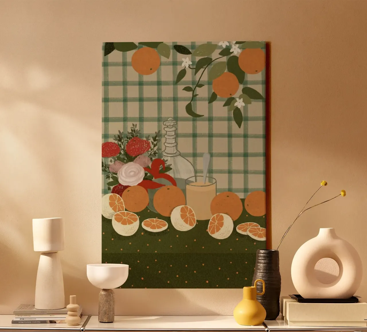 Still Life With Oranges tela con Cornice a cassetta da Be Mart