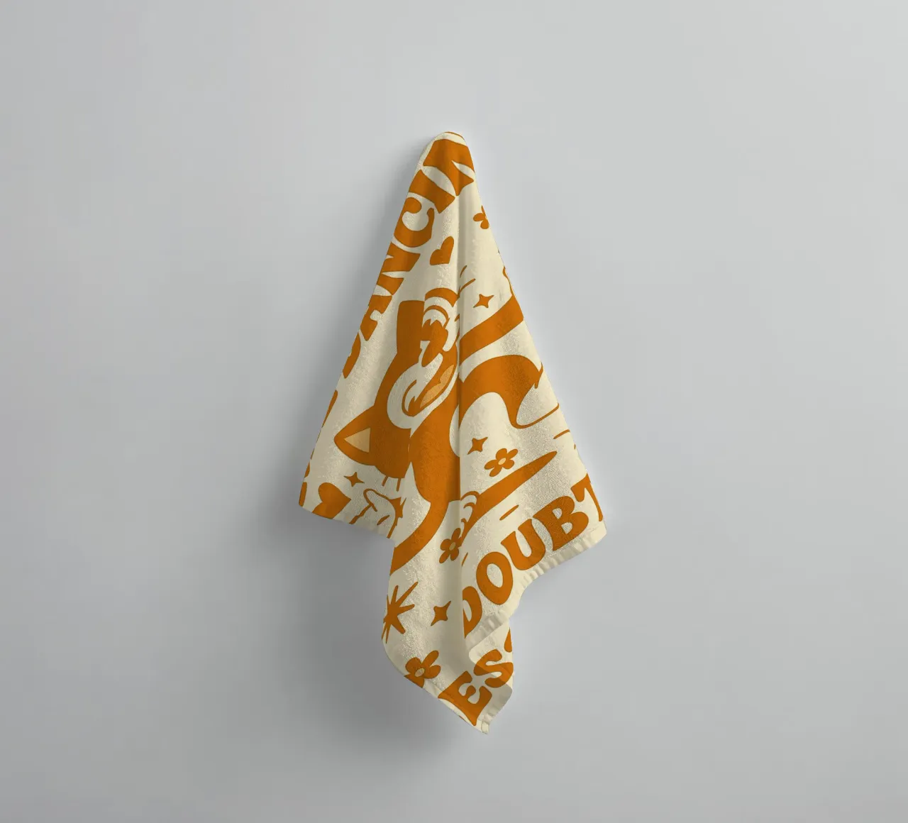 More Dancing Less Doubting Funny Cat towel by oneroad