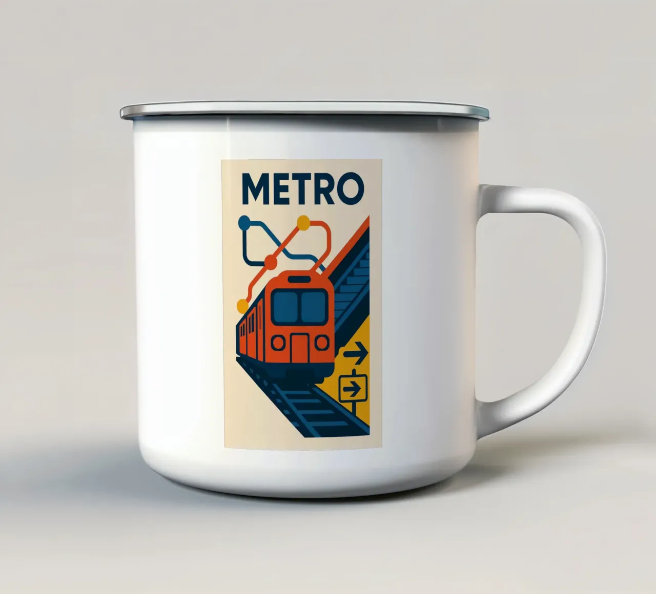 METRO - Il poster retrò che elettrizza il vostro arredamento tazza in smalto da JETLAG | affiches voyage