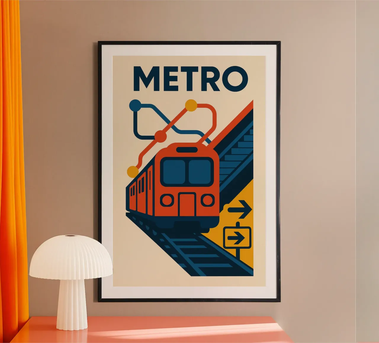 METRO - Il poster retrò che elettrizza il vostro arredamento poster con telaio in legno da JETLAG | affiches voyage