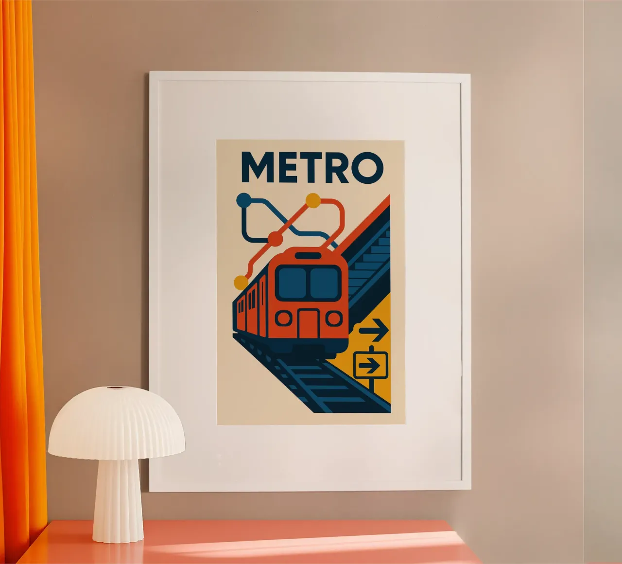 METRO - Il poster retrò che elettrizza il vostro arredamento poster con telaio in legno da JETLAG | affiches voyage
