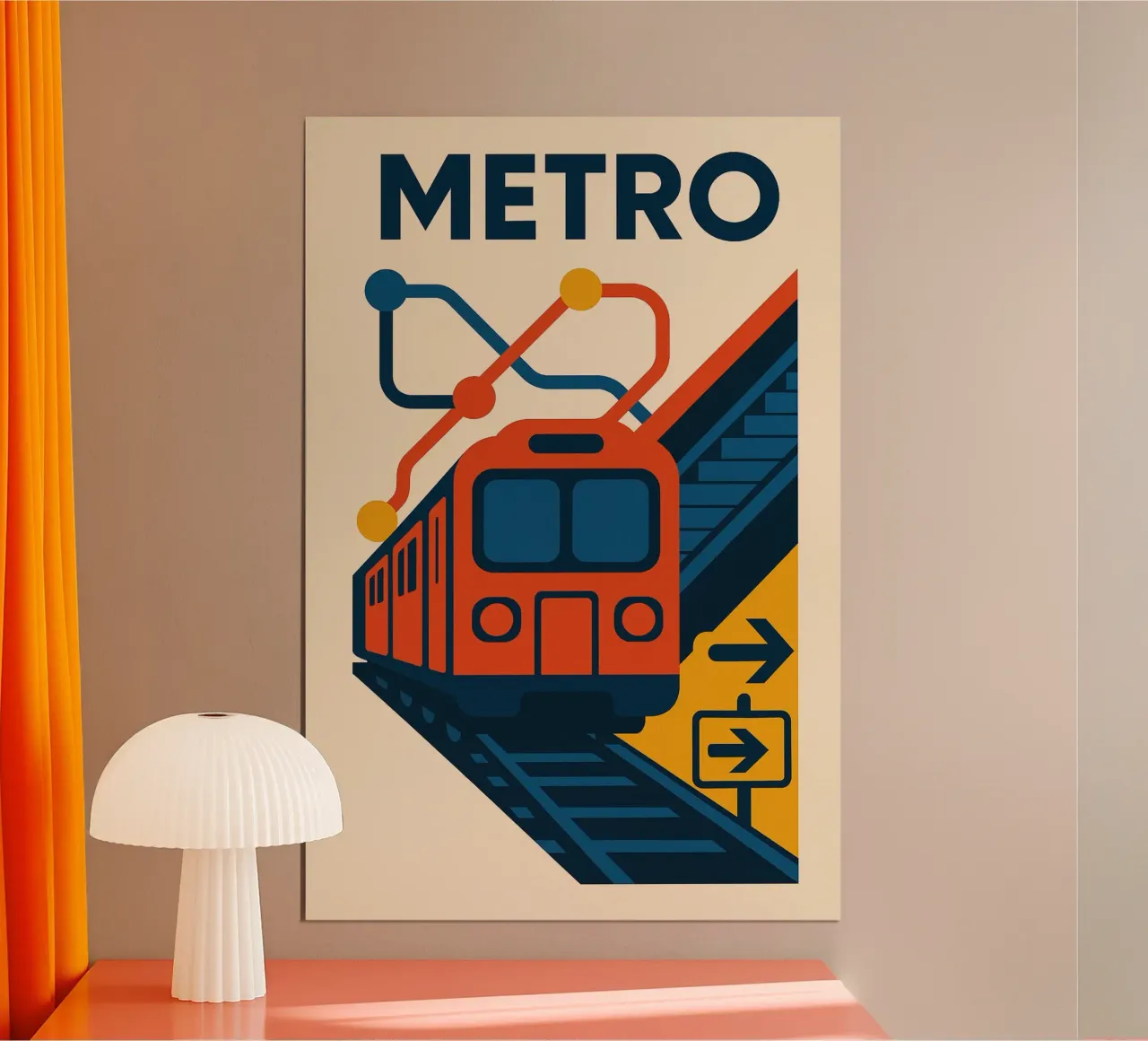 METRO - Il poster retrò che elettrizza il vostro arredamento poster con telaio in legno da JETLAG | affiches voyage