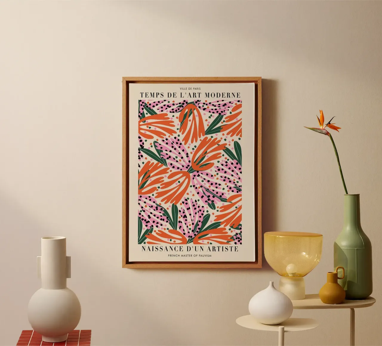 Bloementuin canvas met Baklijst van Jose